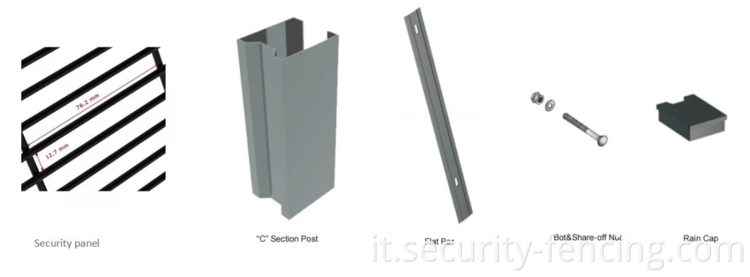 BS1722-14 ALTA SICUREZZA 358 FIHE ANTI CLIMB FILE SALDA PER Sostazione di energia di energia industriale Telecom